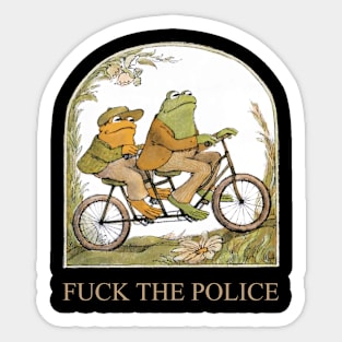 Fck The Police Frog And Toad Riding Trending Shirt Sticker